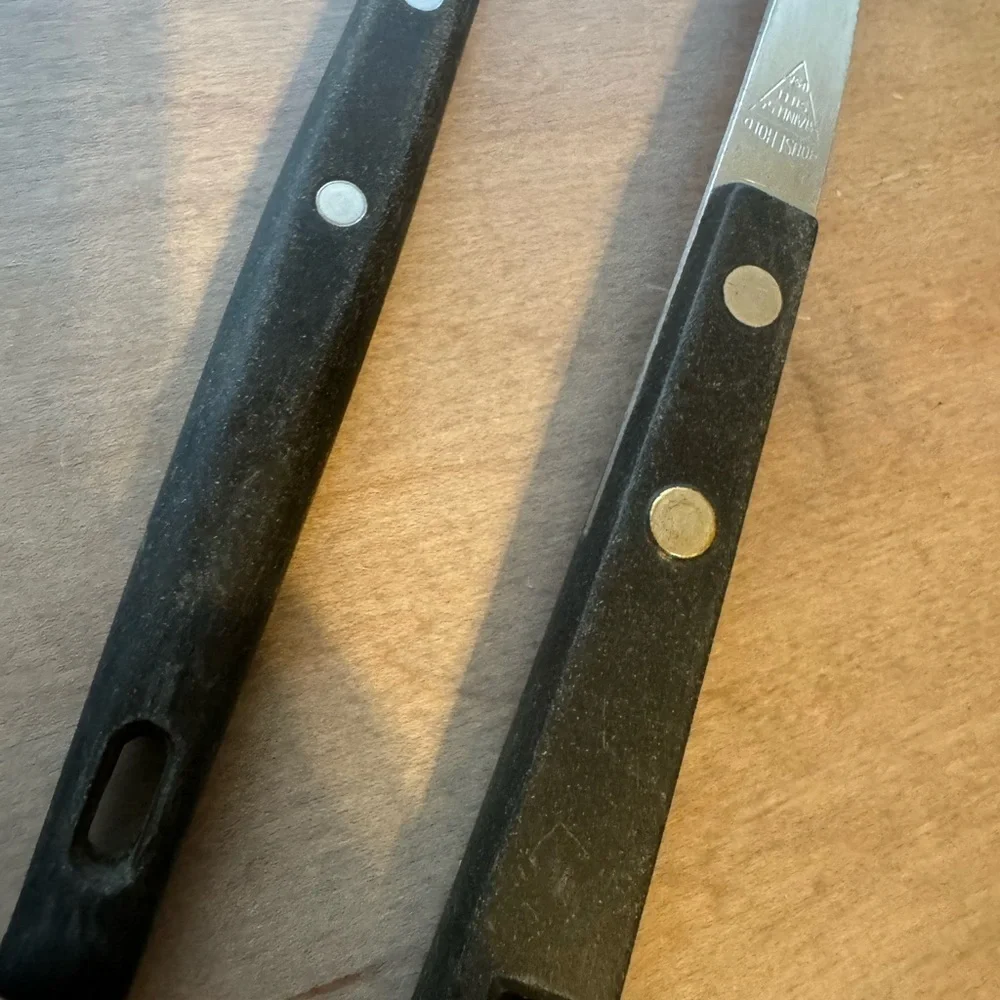 Vintage Black Handle Stainless Steel Kitchen Utensil Set